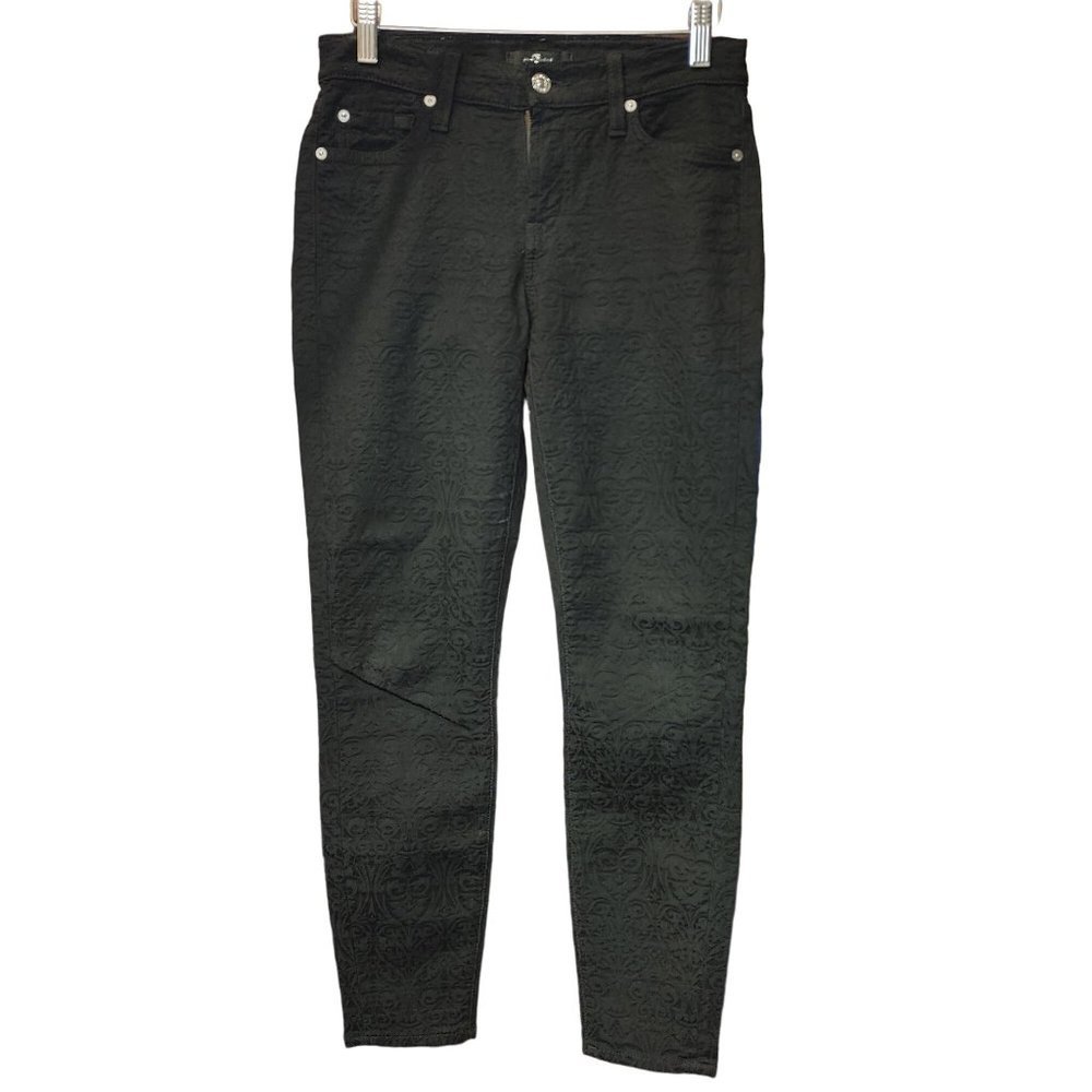 7 For All Mankind Women's Black Denim Skinny Jeans Size 25